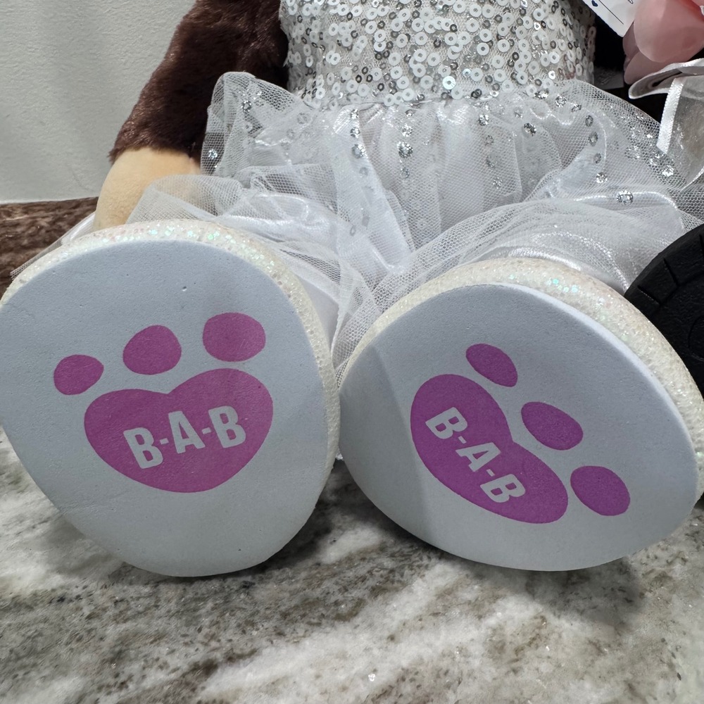Build-A-Bear Workshop Wedding Monkey Bride and Groom Plush Set NWT 16 inch - Picture 4 of 7